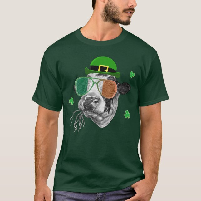 St patrick's day för ko för Holstein T Shirt (Framsida)