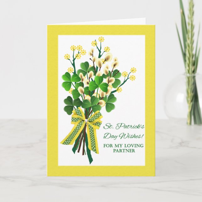 St. Patrick's Day for Partner with Shamrocks Kort (Framsida)