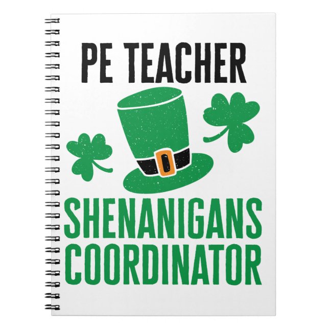 ST PATRICKS DAY för samordnare för PE-lärare Shena Anteckningsbok (Framsidan)