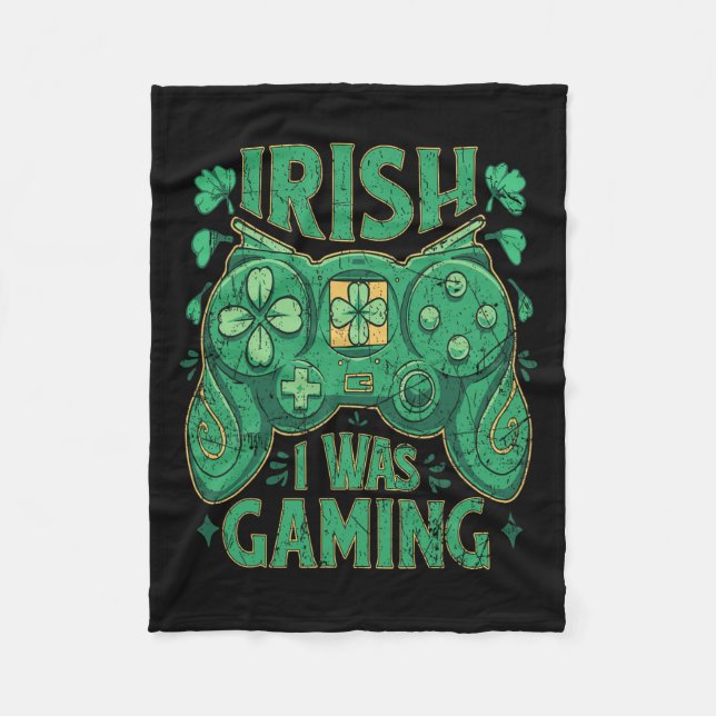 St patricks day för spelkontroll Irish Gamer Boys Fleecefilt (Framsidan)