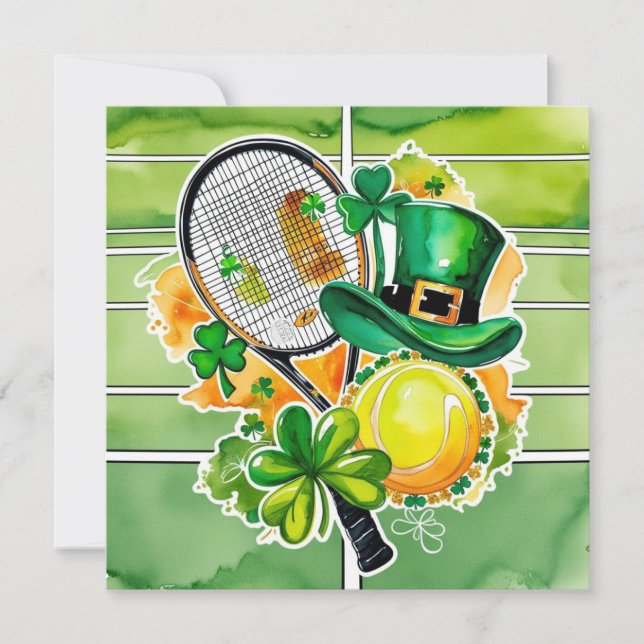 St. Patrick's Day för tennisspelare Julkort (Framsida)