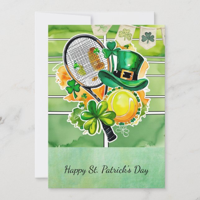 St. Patrick's Day för tennisspelare Julkort (Framsida)