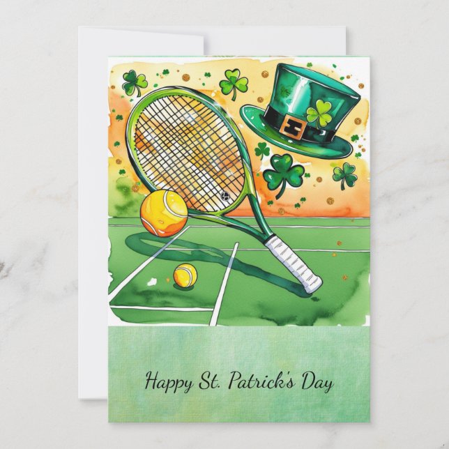 St. Patrick's Day för tennisspelare Julkort (Framsida)