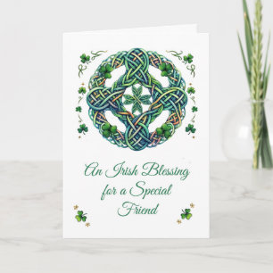 St Patricks Day För Vän Irlands Knut Välsignelse Kort