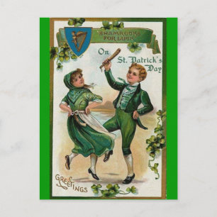 St patricks day för vintage vykort
