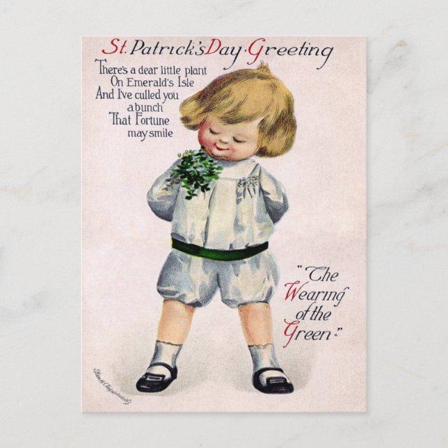 St patrick's day för vintage vykort (Framsida)