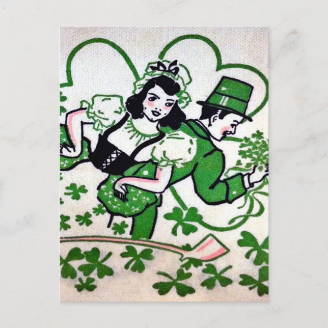 St patrick's day för vintage vykort (Framsida)