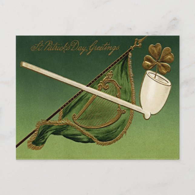 St patrick's day för vintage vykort (Framsida)
