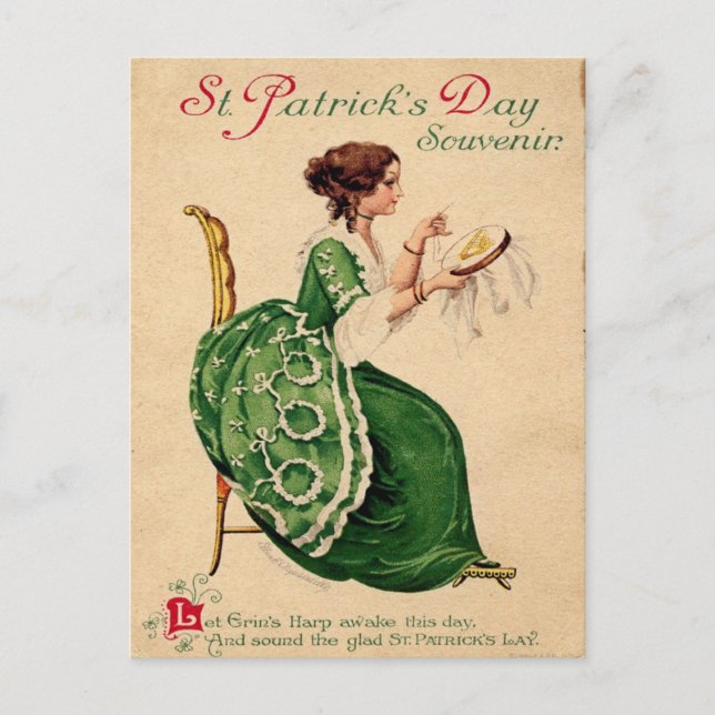 St patrick's day för vintage vykort (Framsida)