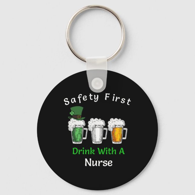 St patricks day - första droppen med en sjuksköter nyckelring (Framsida)