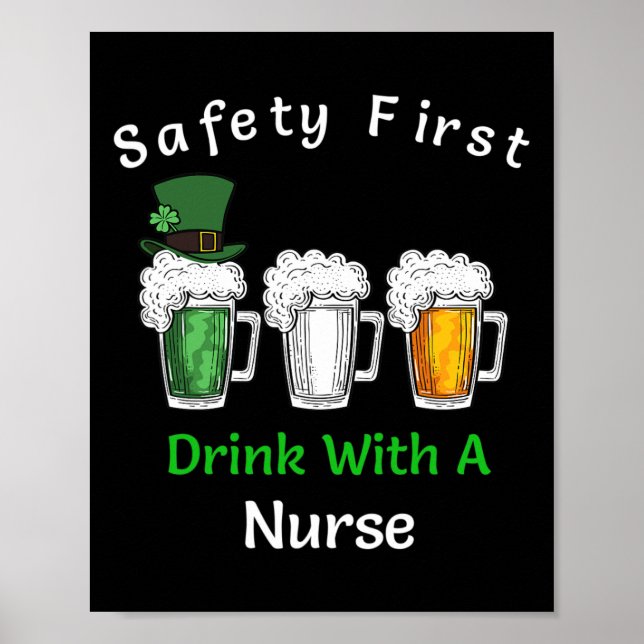 St patricks day - första droppen med en sjuksköter poster (Framsidan)