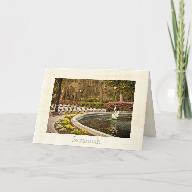 St patrick's day - Forsyth fontän, Savannah, GA Kort (Framsida)