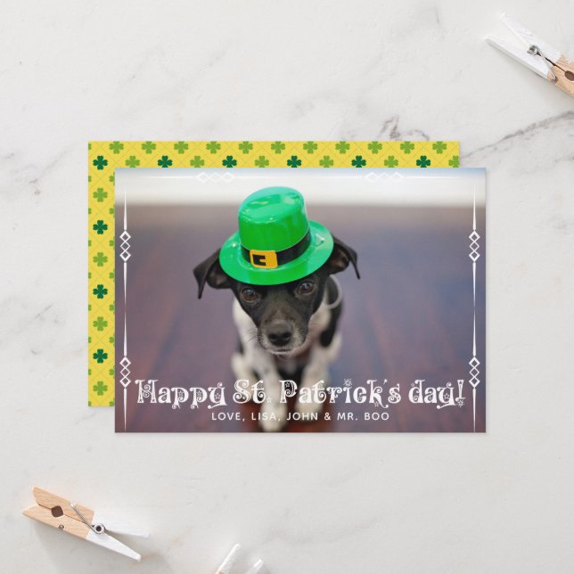 St patrick's day-fotokort kort (Fram/Back In Situ)