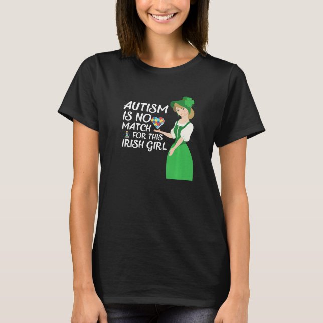 St Patricks Day Four Leaf C Irish Girl Autism Awar T Shirt (Framsida)