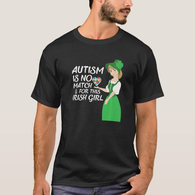 St Patricks Day Four Leaf C Irish Girl Autism Awar T Shirt (Framsida)