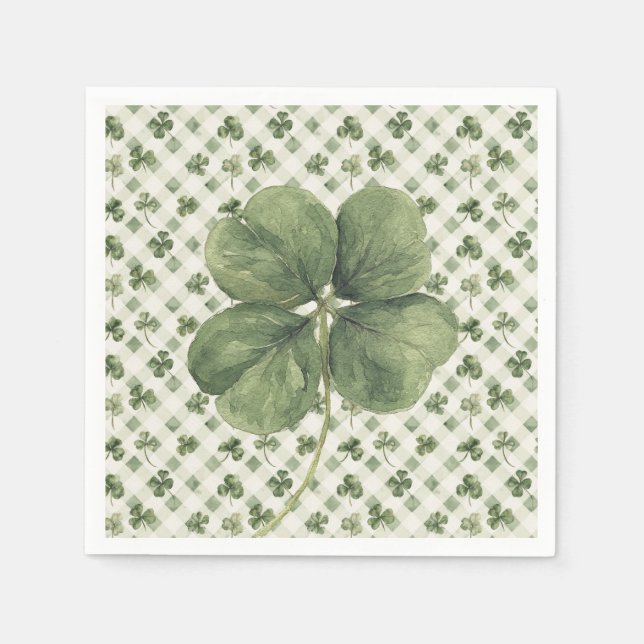  St Patrick's Day Four Leaf Clover  Pappersservett (Framsidan)