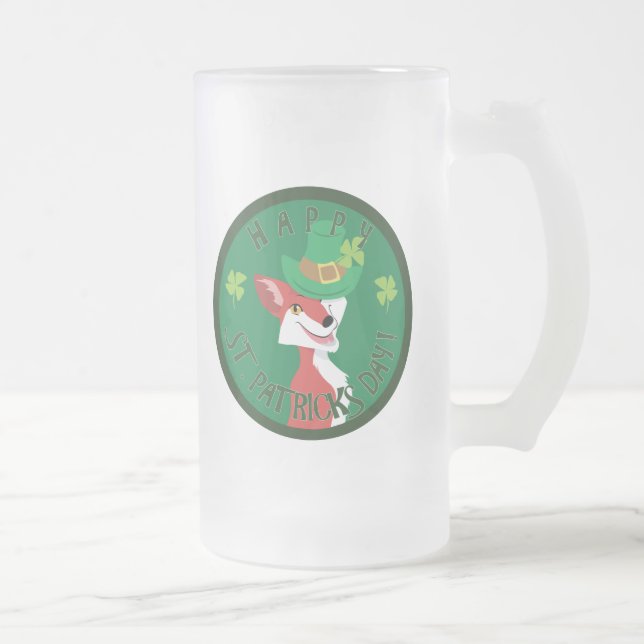 St. Patrick's Day Fox Frostat Ölglas (Höger)