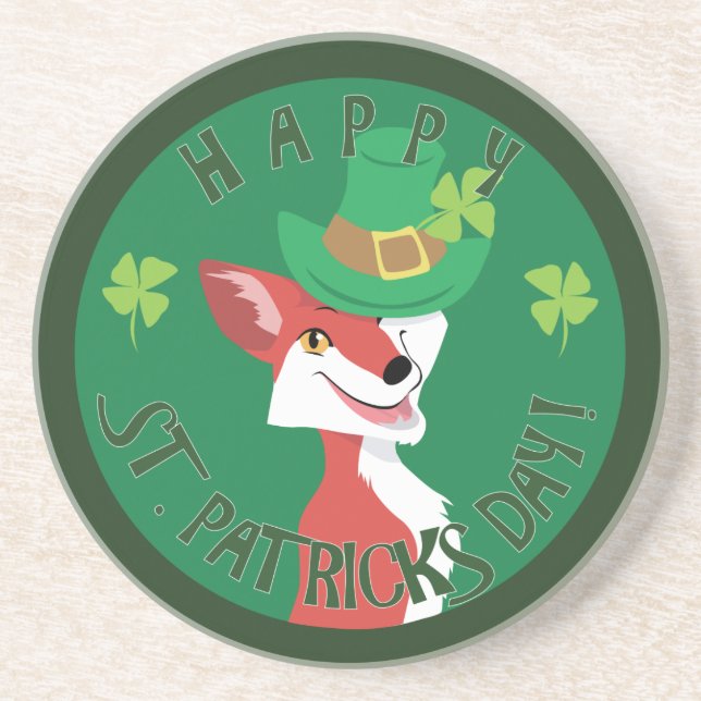 St. Patrick's Day Fox Underlägg Sandsten (Framsidan)
