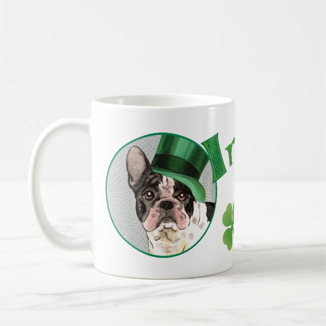 St. Patrick's Day Fransk Bulldog Kaffemugg (Vänster)