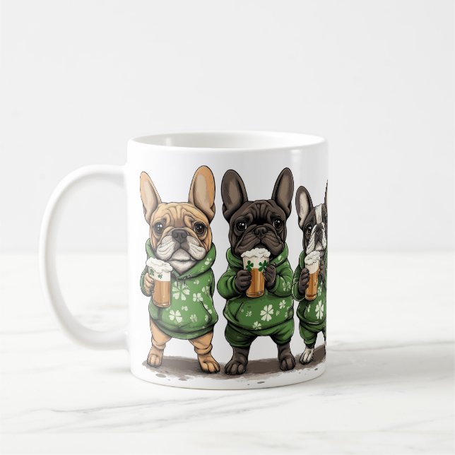 St. Patrick's Day Fransk Bulldog Kaffemugg (Vänster)