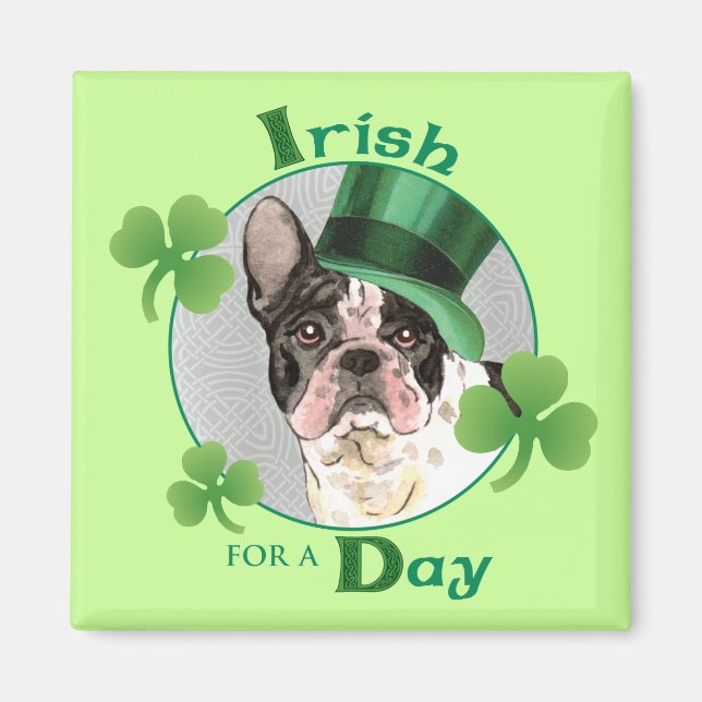 St. Patrick's Day Fransk Bulldog Magnet (Framsidan)