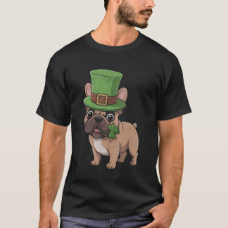 St. Patricks Day Fransk Bulldog Rolig Fransk Bulld T Shirt