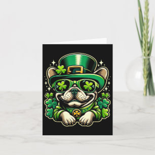 St patricks day Fransk Bulldog Shamrock Rolig hund Kort