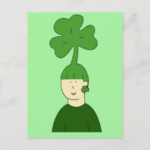St Patrick's Day Frisyr Shamrock Hår Vykort