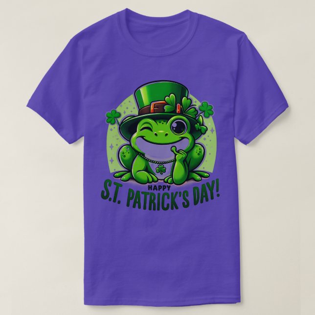 St patricks day Frog Ansikte Saint Pattys Paddys M T Shirt (Design framsida)