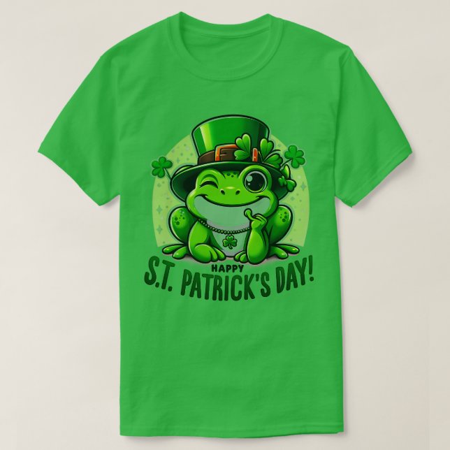 St patricks day Frog Ansikte Saint Pattys Paddys M T Shirt (Design framsida)