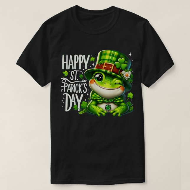St patricks day Frog Ansikte Saint Pattys Paddys M T Shirt (Design framsida)