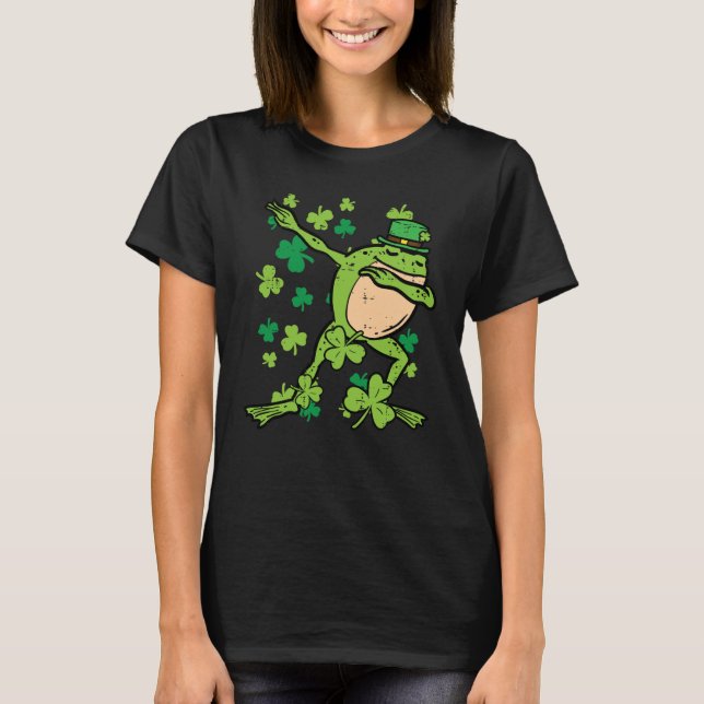 St Patricks Day Frog Dab Saint Pattys Paddys Boys  T Shirt (Framsida)