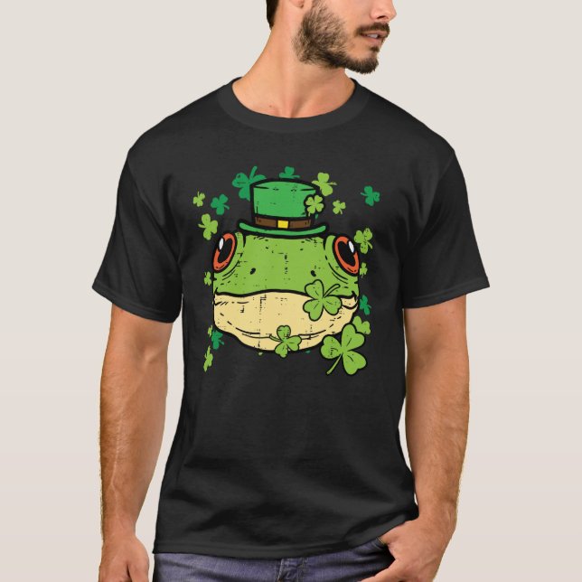 St Patricks Day Frog Face Saint Pattys Paddys Men  T Shirt (Framsida)