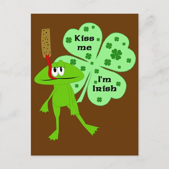St. Patrick's Day Frog Postcard Vykort (Framsida)