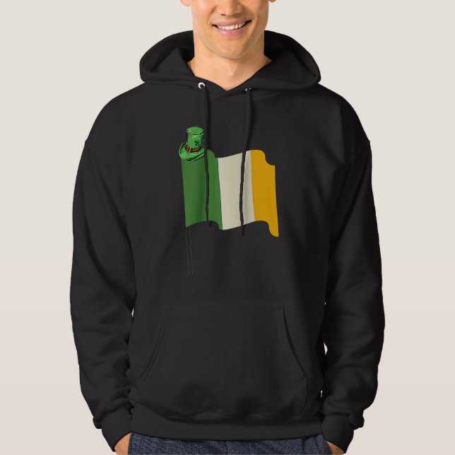 St Patrick's Day Fun Beer Drink Party Dublin Irlan Hoodie (Framsida)