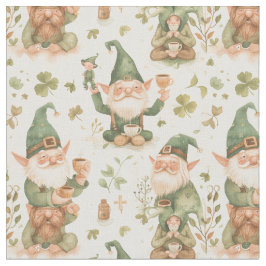 St. Patrick's Day Funny Gnome Coffee Mönster Tyg