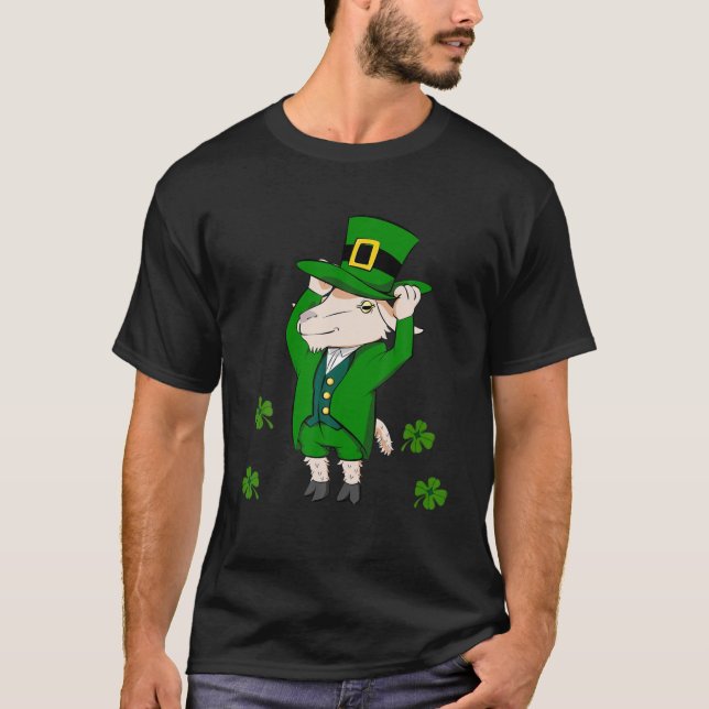 St patricks day Funny Goat Leprechaun Kids Boys T Shirt (Framsida)