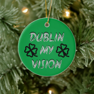 St. Patrick's Day Funny Humor Grönt Julgransprydnad Keramik