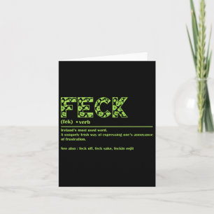 St patricks day Funny Irish Feck Definition for Wo Kort