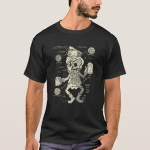 St patricks day Funny LEPRECHAUN Anatomy Drink Bee T Shirt