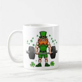 St. Patrick's Day Funny Leprechaun Barbell Gym Kaffemugg