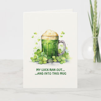 St. Patrick's Day Funny Leprechaun Coffee Card Kort