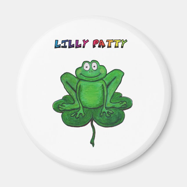 St patrick's day Funny Lilly Patty Pad Frog Magnet (Framsidan)
