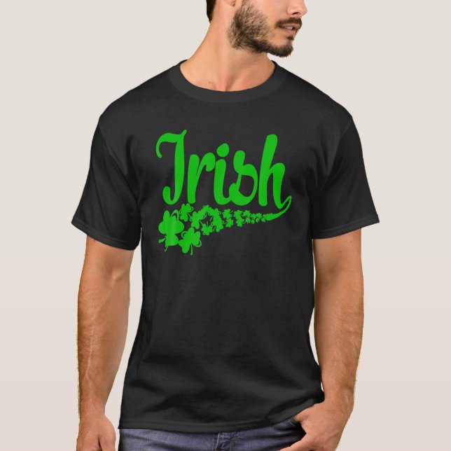 St patricks day Funny Lucky Shamrock Irish T Shirt (Framsida)