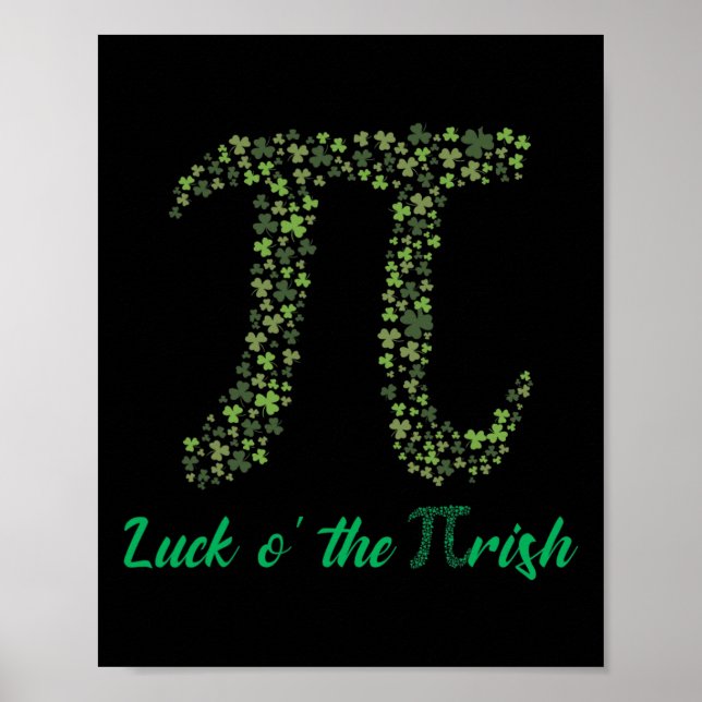 St patricks day Funny Pi Tur O'the pi-rish Gifts Poster (Framsidan)
