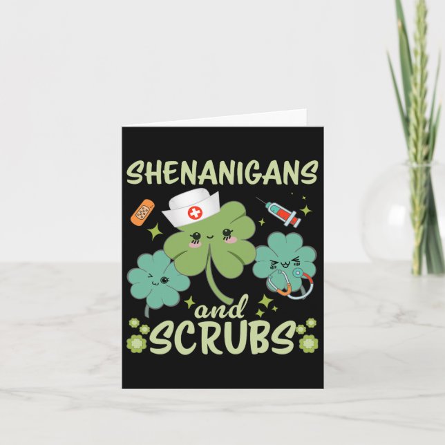 St patricks day Funny Shenanigans SCrub Saint Patt Kort (Framsida)