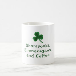 St. Patrick's Day, Funny Text Shamrock, Shenanigan Kaffemugg