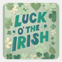 St patricks day fyrkantigt klistermärke