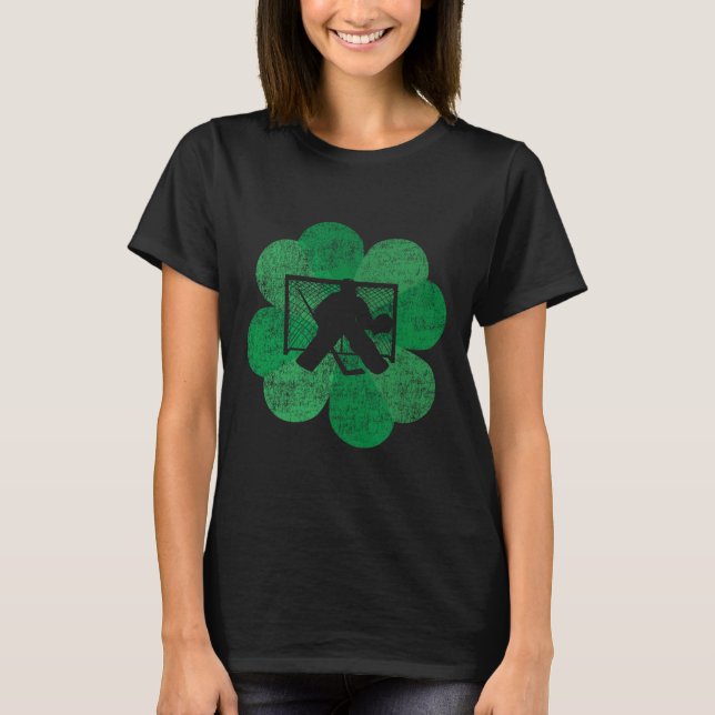 St patricks day Fyrklöver - Lucky Hockey Go T Shirt (Framsida)