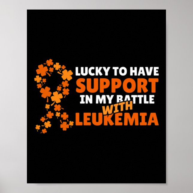 St patricks day Fyrklöver Orange Leukemi A Poster (Framsidan)